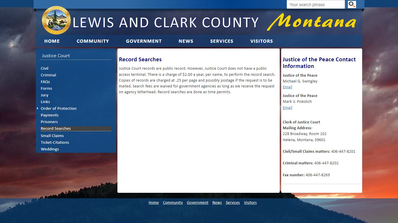 Lewis and Clark County: Record Searches