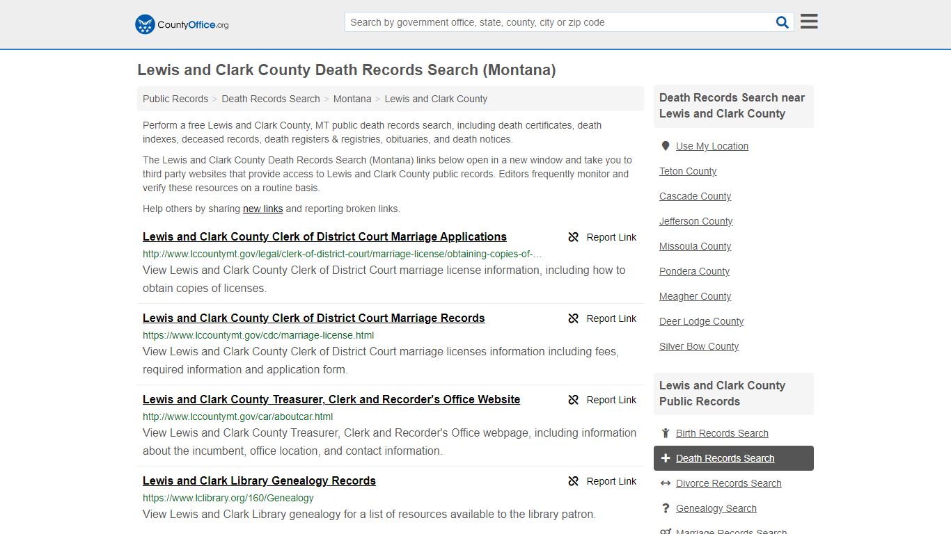 Death Records Search - Lewis and Clark County, MT (Death ...